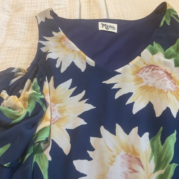 Show Me Your MUMU Blue Sunflower Dress in XL - Picture 3 of 3